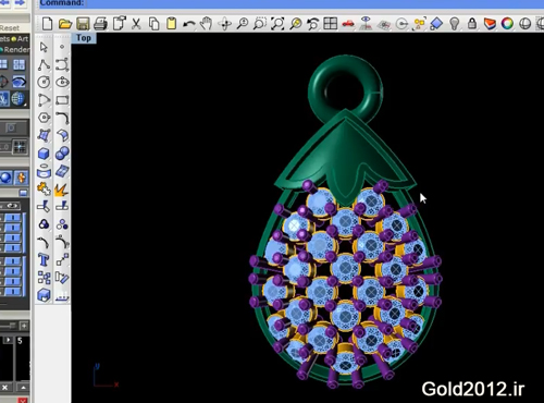 آموزش نرم افزار ماتریکس طراحی مدل گوشواره طرح آناناس