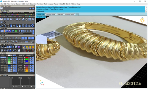 آموزش نرم افزار ماتریکس آموزش رایگان روش طراحی دستنبند طلا عربی