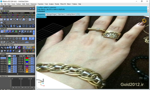 آموزش نرم افزار ماتریکس آموزش رایگان روش طراحی دستبند و انگشتر ایتالیایی