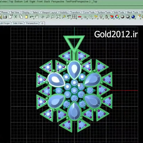 مدل طرح هرمی در طراحی طلا جواهرات در نرم افزار MATRIX