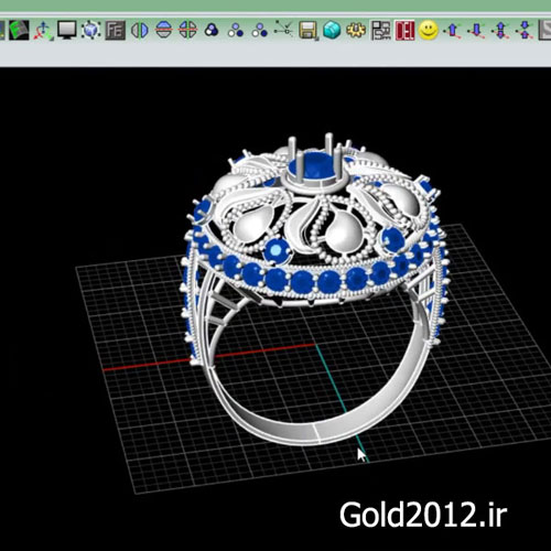 مدل طلا جواهر در نرم افزار ماتریکس مدل طرح انگشتر تمام سنگ کار شده در نرم افزار MATRIX